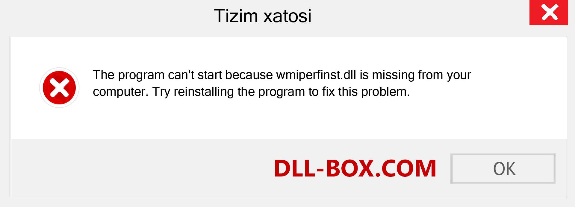 wmiperfinst.dll fayli yo'qolganmi?. Windows 7, 8, 10 uchun yuklab olish - Windowsda wmiperfinst dll etishmayotgan xatoni tuzating, rasmlar, rasmlar